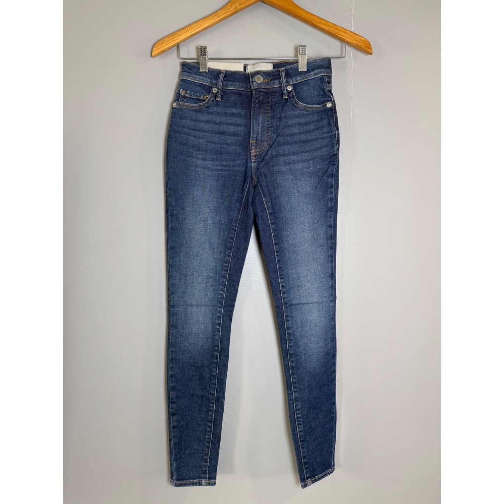 Everlane The Mid-Rise Skinny Stretch Jeans Dark Indigo Organic Cotton Size 23R